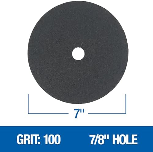 Mercer Industries 408100 Silicon Carbide Floor Sanding Edger Discs, 7" x 7/8" Hole, Grit 100F (50 pack)