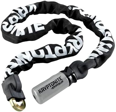 Kryptonite Kryptolok 912 Bike Chain Lock, 4 Feet Long 9mm Steel Chain Heavy Duty Anti-Theft Sold Secure Gold Bicycle Chain Lock with Keys for Bike, Motorcycle, Scooter, Bicycle, Door, Gate, Fence