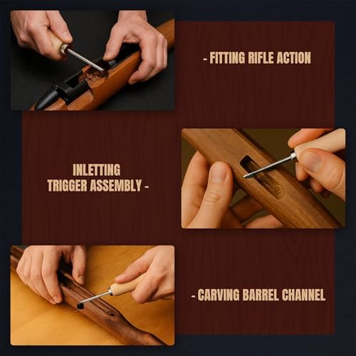 UJ Ramelson Royal Arms Gun Stock Inletting Chisel Set, 5 Piece Set