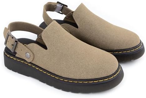 Athlefit Women's Slip On Suede Clogs with Back Strap