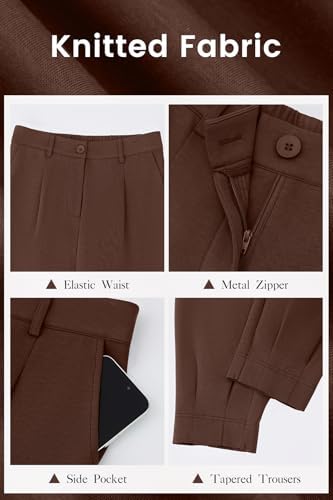 CFLONGE Womens Ankle Work Pants Trousers Casual Slacks