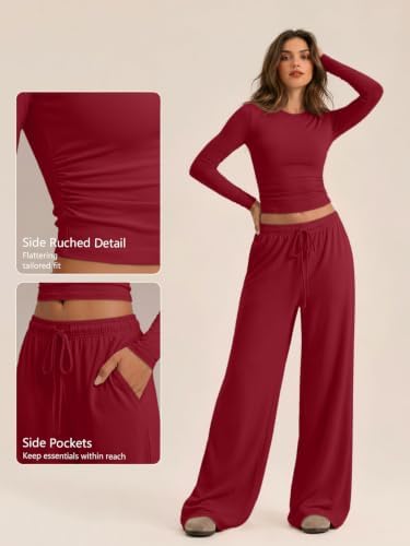 Trendy Queen Women's 2 Piece 2026 Fall Fashion Lounge Set with Pockets