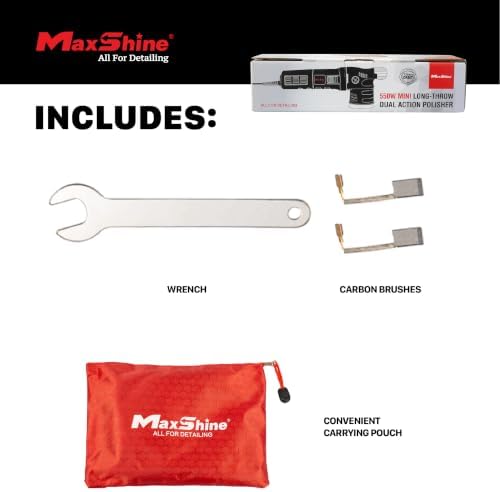 Maxshine M312 Dual Action Polisher – 12mm Throw Car Buffer with 3” Backing Plate, 550W Motor, 6-Speed Control & Low Vibration – Auto Detailing Tool for Cars, Trucks, SUVs & Boats