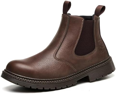 Steel Toe Boots for Men & Women,Slip On Work Boots for Construction