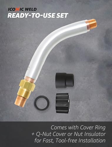 Mig Welding Gun Accessories Aluminium Fixed Neck QT3-45° Replacement for Bernard style Neck QT3