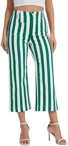 Wide Leg Jeans for Women Trendy High Waisted Flare Jeans Cropped Pants Stretchy Baggy