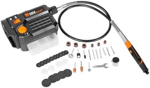WEN 20V Max Cordless Variable Speed Rotary Tool Station with Flex Shaft and 40 Accessories (Tool Only – Battery Not Included) (20923BT)