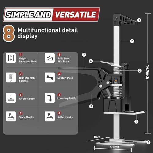 XClifes Labor Saving Arm Jack, 2 Pack Furniture Lifter Tool,Charcoal/Silver