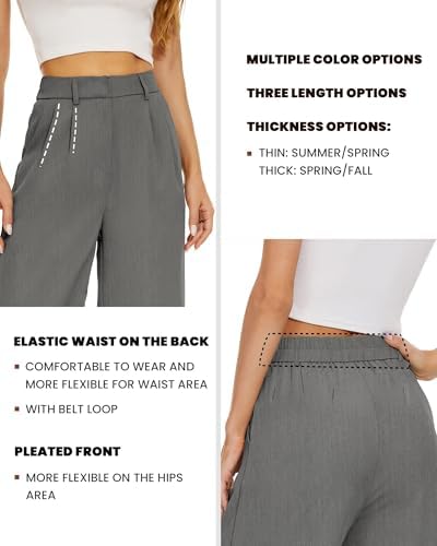 FUNYYZO Wide Leg Dress Pants for Women Work Slacks Business Casual Outfits