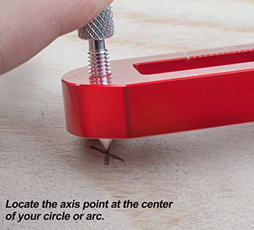 Woodworking Compass Scriber, Portable Aluminum Alloy Woodworking Compass Tool, Adjustable Metric/Inch Arc Drawing Ruler Circle Drawing Ruler Marking Gauge Circle Marking Tool