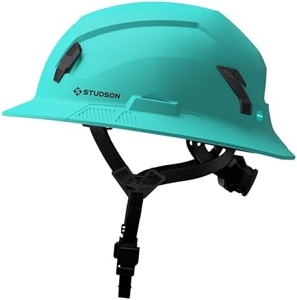 STUDSON SHK-1 Full Brim Safety Helmet Non-Vented: ANSI/ISEA Z89.1 Type II Compliant (R 2019), Lightweight & Breathable, NFC Emergency Contact Chip, One Size, Class E Protection