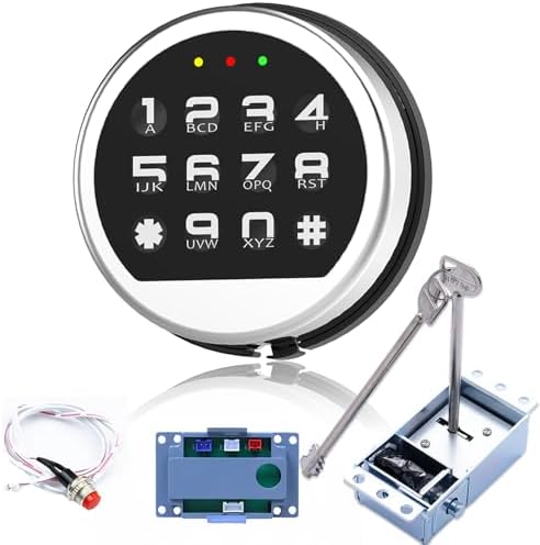 Gun Safe Lock Replacement Keypad with Solenoid Lock & 2 Override Keys