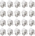 Adjustable Glass Shelf Bracket, 20Pcs Frameless Glass Shelf Holder Zinc Alloy Half Round Glass Clamp with Pin Wall Mounted Clips for 3-10mm Glass Shelves