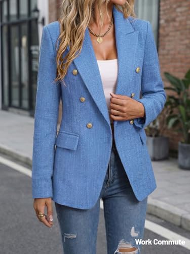 Mina Self 2026 Women's Fall Tweed Blazer Plaid Jacket Business Casual Coat