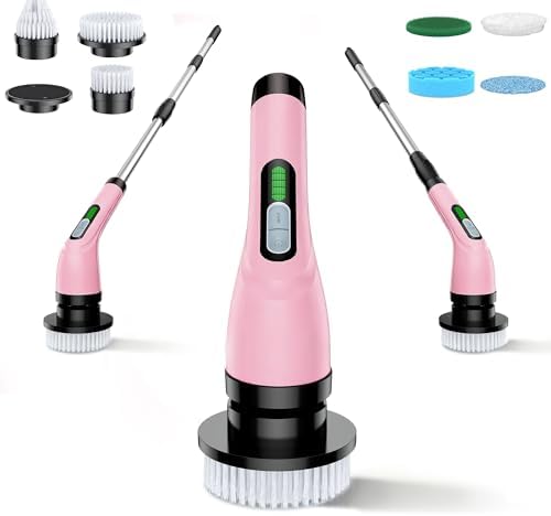 Electric Spin Scrubber - Cordless Bathroom Scrubber with 7 Brush Heads
