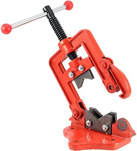 2 Pack Heavy Duty Pipe Vise, 3/5 Inch - 2 Inch Capacity Pipes Forged Bench Yoke Vise for Fixing Cutting from 15 to 50mm Pipes