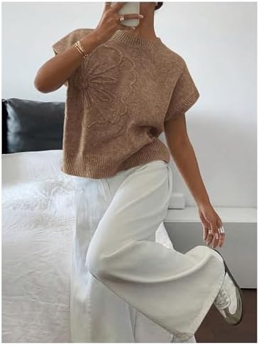 SOLY HUX Women's Short Sleeve Business Casual Sweater