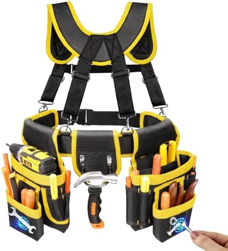 Tool Belt for Men, Freely-Combinable Magnetic Tool Belt with Suspenders