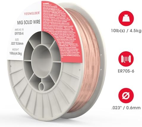 YESWELDER ER70S-6 MIG Welding Wire, 0.023 in 10 Pounds ABS Strong Spool