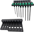 Magnetic T-Handle Hex Key Organizer Rack - Wrench Organizer for Garage, Tool Cart, or Workshop – Compatible with Toolboxes and Storage Systems - sae/metric/torx (Torx)