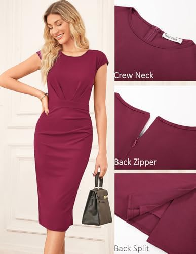 GRACE KARIN Women's Cap Sleeve Bodycon Work Business Office Midi Dress