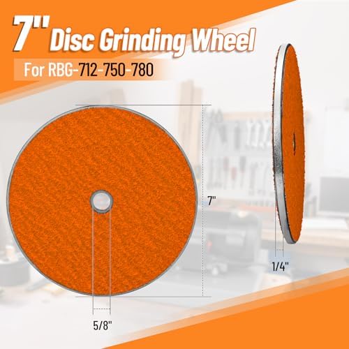 7" Grinding Wheel Disc for RBG 712, 7 inch Ceramic Grinding Wheel for RBG 712, 750, 780 11710 Grinder, Replace 7" Lawn Mower Blade Sharpener Disc