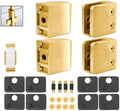 Stainless Steel 316 Square Flat Back Glass Clamp 55 x 55 mm for 3/8" - 1/2" Tempered Glass or Laminated Glass, Satin Gold Finish, GC-056SG, 40 Pieces