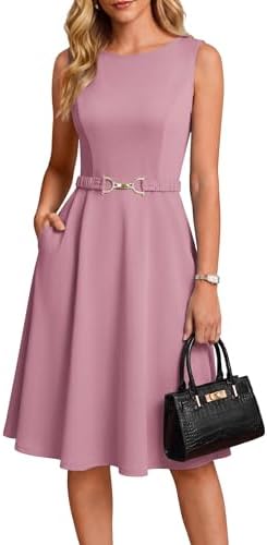 GRACE KARIN Work Business Midi Flowy Sleeveless Dresses for Women
