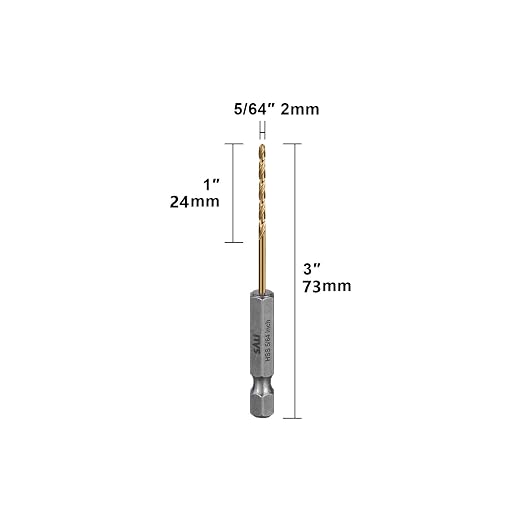 SALI Cobalt Drill Bit Set,20 Pack 5/64 Inch High Speed Steel Hex Shank Jobber Drill Bits, for Hardwood, Aluminum,Metal,Copper,Alloyed Steel