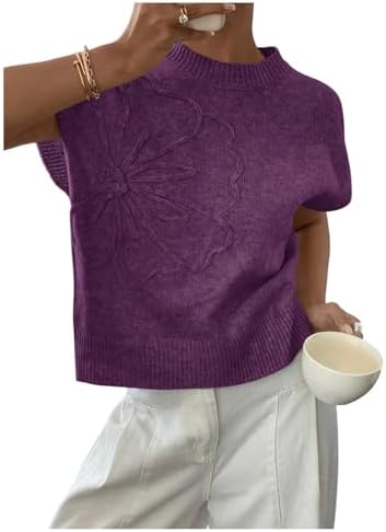 SOLY HUX Women's Short Sleeve Business Casual Sweater