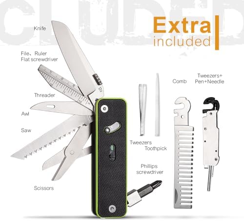 ROXON S503G Flex Companion 9 in 1 Modular EDC Tool D2 Blade Neon Edge