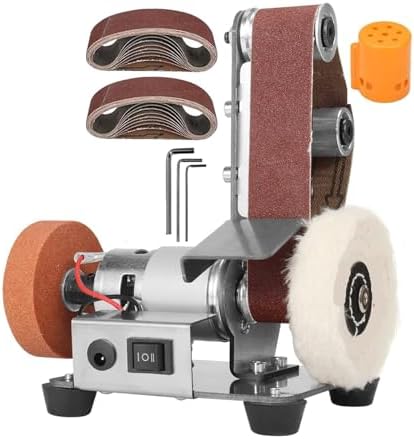 Mini Electric Belt Sander Desktop Vertical Polishing Machine DIY Angle Grinder Sharpening Machine With 10PCS Belt