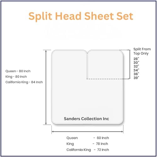 SCI Top Split Flex Sheet Set for Adjustable Bed King Size ,Silver