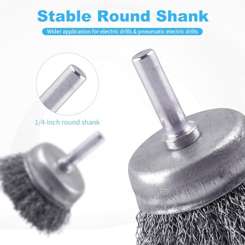 Rocaris 82 Pack Carbon Steel Wire Wheel Brush, Cup Brush with 1/4Inch Shank