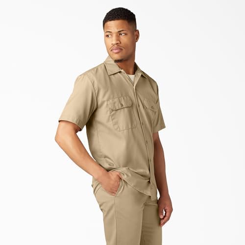 Dickies Men’s Short Sleeve Work Shirt – Durable Twill Button Down Shirts for Men, Lightweight Uniform for Daily Wear