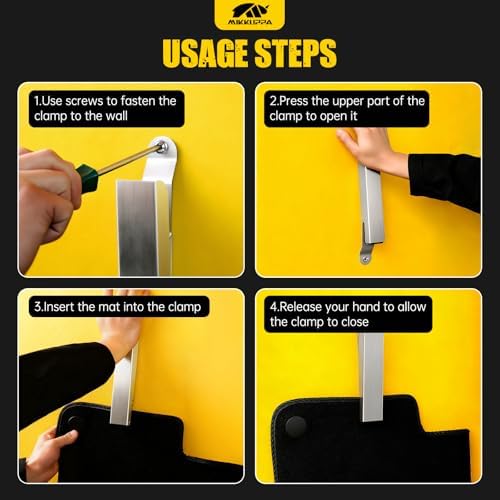 MIKKUPPA Car Mat Clamps, Heavy Duty Stainless Steel, 4 Pack