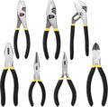 7-Piece Heavy Duty Pliers Set, Groove, Slip, Linesman, Diagonal, Long Nose