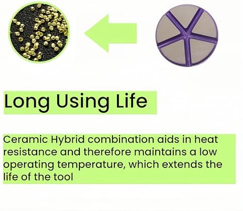 Hybrid Ceramic Transitional Diamond Polishing Pucks for Concrete Terrazzo Floor, 3 Inch Hook and Loop Aggressive Floor Grinding Discs, 30# 3PCS