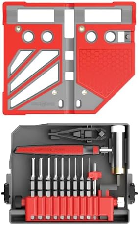 Real Avid Master Bench Block Pro-Kit - Non-Marring Armorers Block, Roll Pin Punch Set & Standard Pin Punch Set + Hammer with 4 Interchangeable Heads