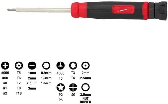 New 48-22-2934 for Milwaukee 27-in-1 Security Precision Multi-Bit Screwdriver Length 8.17in