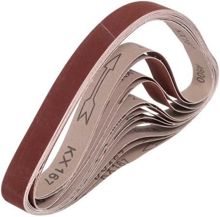 HARFINGTON 1-1/2 x 30 Inch Sanding Belts, 10 Pcs 600 Grits Aluminum Oxide