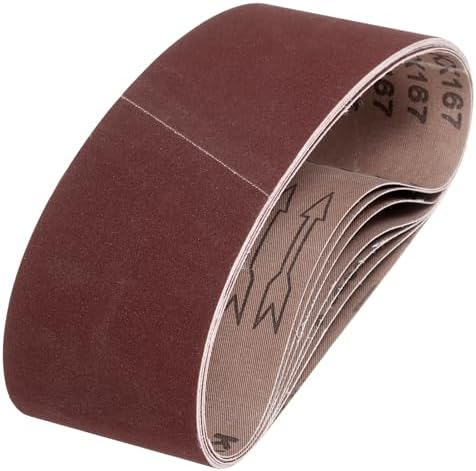 HARFINGTON 4 x 24 Inch Sanding Belts, 8 Pcs 320 Grits Aluminum Oxide