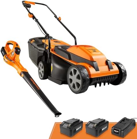 LawnMaster 24VMWBL Cordless 24V Max 13'' Lawn Mower & Leaf Blower Combo