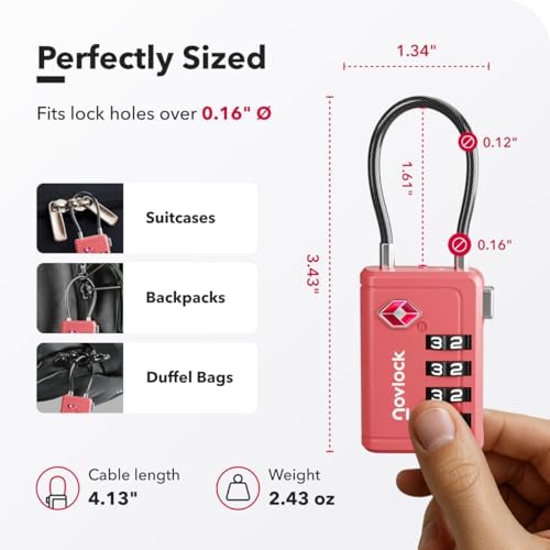TSA Approved Luggage Locks, Travel Locks with Inspection Indicator