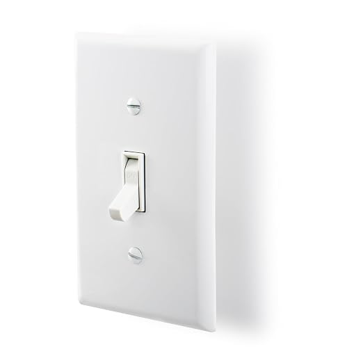 Baomain 2-Pack 15 Amp Toggle Light Switch with Wall Plate, Single Pole, Residential/Commercial Grade, On/Off Switch, Glossy White, UL Certified