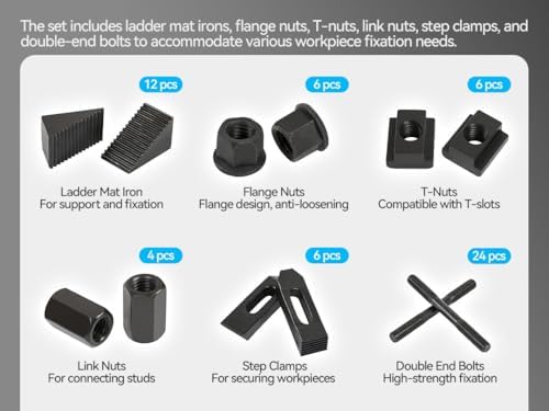 HFS(R) 58PC/SET 9/16" Slot 1/2"-13 Stud Hold Down Clamp Clamping Set Kit Bridgeport Mill for Bridgeport mills and other milling machines