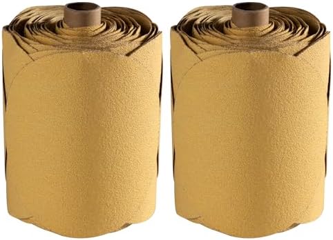 200 PCS 6 Inch Gold PSA Sanding Discs 80 Grit Self Adhesive Sticky-Back Sandpaper for DA Sander Automotive Car Paint Woodworking Wood Metal Finishing