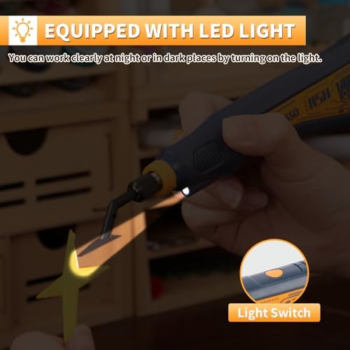 Reciprocating Sander, Mini Detail Sander Tool, Variable Speed and USB Charging with LED Light, Pen Sander With 6pcs Sanding Head, Fit for Sanding, Polishing, Finishing, DIY Crafts (Blue)