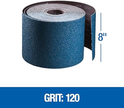 Mercer Industries 402120 Zirconia Cloth Floor Sanding Roll, 8" x 25 yd, Grit 120X
