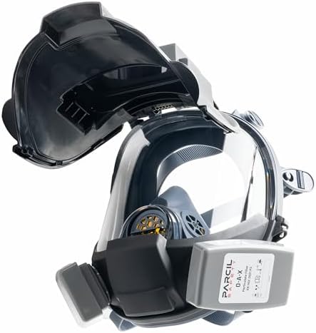 WF-100 Full-Face Welding Respirator – 2 x 4.25" Shade 9 Lens for Welding, Dual P3 Cartridges, Flip-Up Helmet, Compatible with 3M & Honeywell